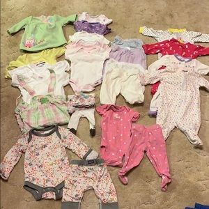 Newborn baby girl clothes lot